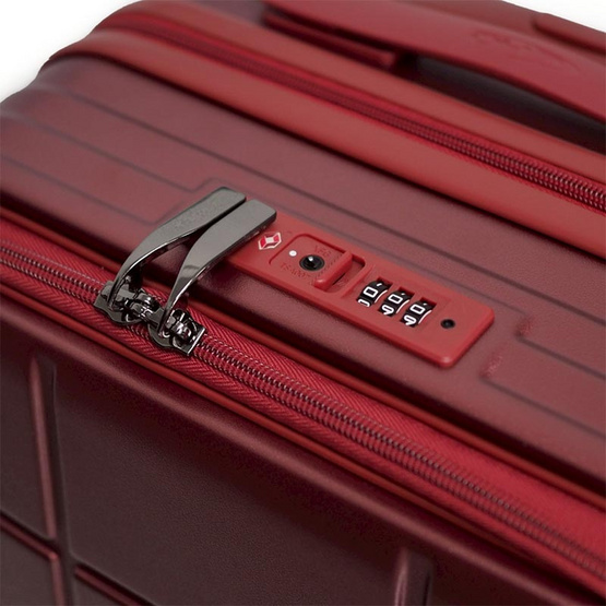 HQ LUGGAGE กระเป๋าเดินทาง PC เปิดด้านหน้า ระบบล็อค TSA 4 ล้อคู่ รุ่น 98033 สีแดง