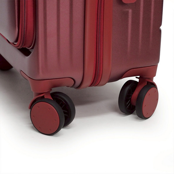 HQ LUGGAGE กระเป๋าเดินทาง PC เปิดด้านหน้า ระบบล็อค TSA 4 ล้อคู่ รุ่น 98033 สีแดง