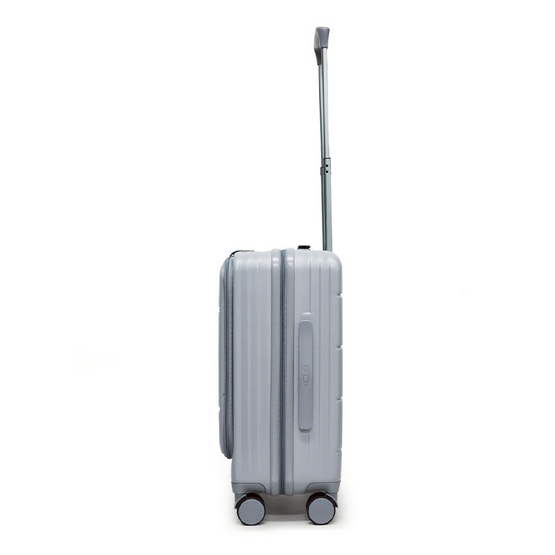 HQ LUGGAGE กระเป๋าเดินทาง PC เปิดด้านหน้า ระบบล็อค TSA 4 ล้อคู่ รุ่น 98033 สีเงิน