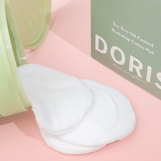Doris โทนเนอร์แพด Tea Tree Oil-Control Hydrating Cotton Pad 140 มล.(80 แผ่น) (แพ็ก 2 ชิ้น)