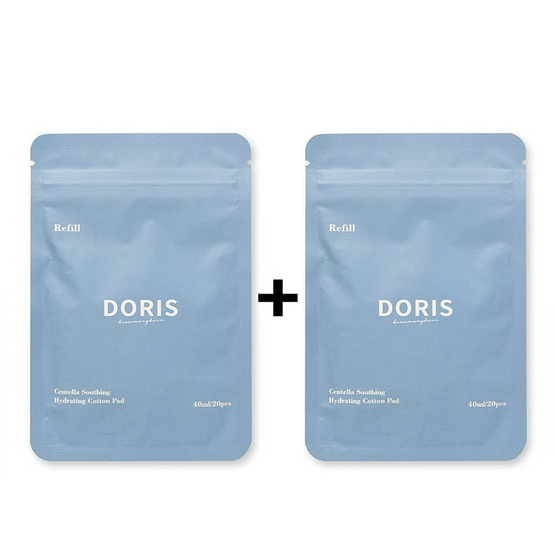 Doris โทนเนอร์แพด Centella Soothing Hydrating Cotton Pad Refill 40มล.(20 แผ่น) แพ็ก2ชิ้น