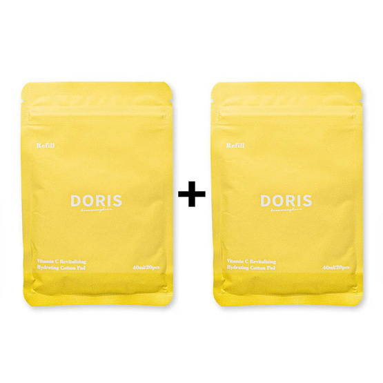 Doris โทนเนอร์แพด Vitamin C Revitalizng Hydrating Cotton Pad Refill 40มล. (20 แผ่น) (แพ็ก 2 ชิ้น)