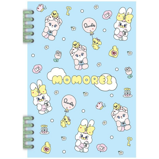 CODE:D สมุดสันห่วงคู่ ปกพลาสติก ขนาด A5 Momorei คละลาย (แพ็ก 4 เล่ม)