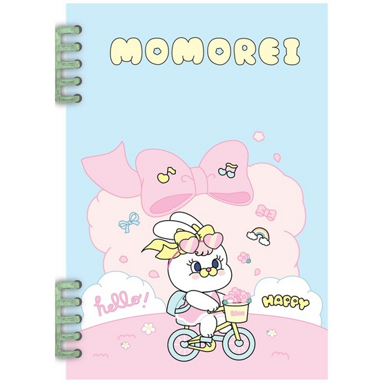 CODE:D สมุดสันห่วงคู่ ปกพลาสติก ขนาด A5 Momorei คละลาย (แพ็ก 4 เล่ม)