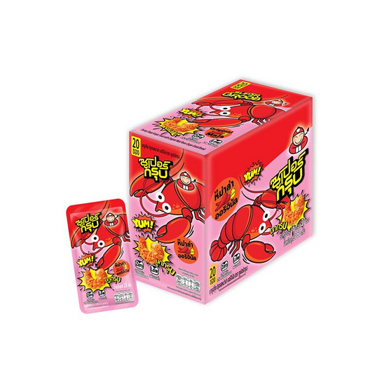 ซูเปอร์กรุบ บุกรูปกุ้งปรุงรสหม่าล่า รสออริจินัล 18 กรัม (แพ็ก 20 ชิ้น)