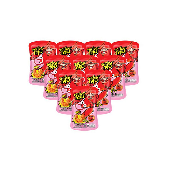 ซูเปอร์กรุบ บุกรูปกุ้งปรุงรสหม่าล่า รสออริจินัล 40 กรัม (แพ็ก 10 ชิ้น)