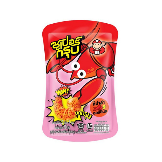 ซูเปอร์กรุบ บุกรูปกุ้งปรุงรสหม่าล่า รสออริจินัล 40 กรัม (แพ็ก 10 ชิ้น)