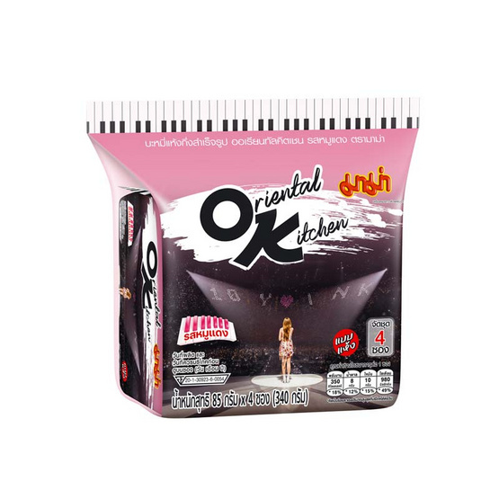 มาม่าออเรียนทัลคิตเชนซอง รสหมูแดง 85 กรัม (แพ็ก 4 ซอง)