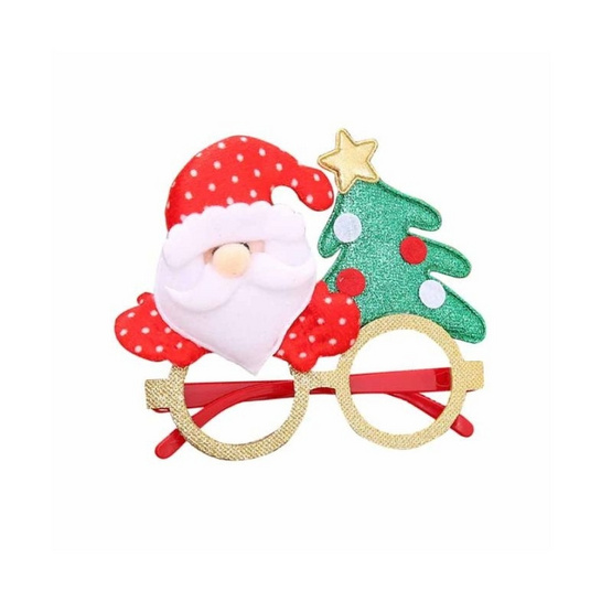 YSB-B1S128-แว่นตาคริสต์มาส แว่นซานต้าครอส พร๊อพคริสมาสต์ พร็อพถ่ายรูป