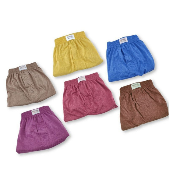 100 Salueng กางเกงบ๊อกเซอร์ (BOXER) ผ้ายืดนิ่ม สีแดงเลือดหมู