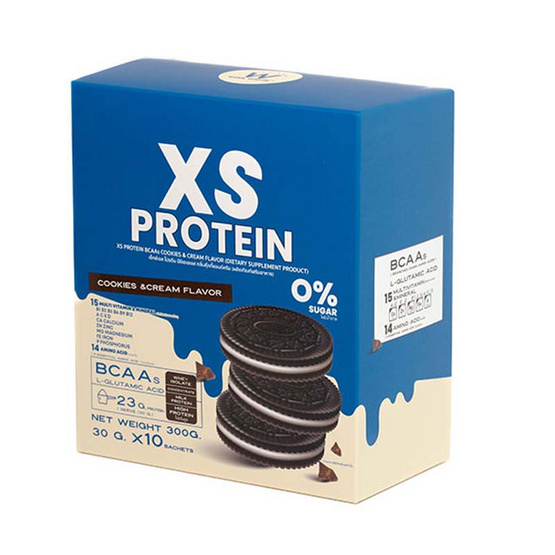 XS PROTEIN เอ็กซ์เอสโปรตีน คุ้กกี้แอนด์ครีม บรรจุ 300g XS PROTEIN เอ็กซ์เอสโปรตีน คุ้กกี้แอนด์ครีม บรรจุ 300g