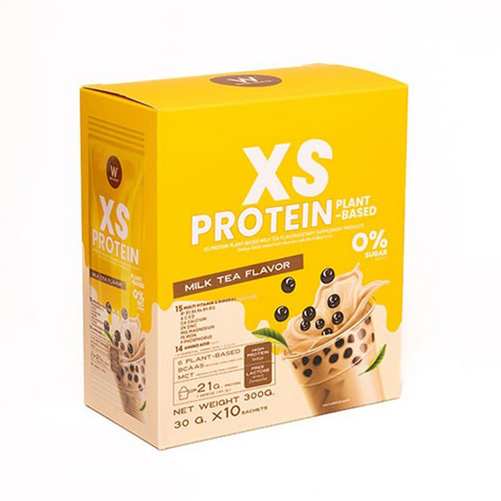 XS PROTEIN เอ็กซ์เอสโปรตีน แพลนท์-เบส กลิ่น ชานม XS PROTEIN เอ็กซ์เอสโปรตีน แพลนท์-เบส กลิ่น ชานม