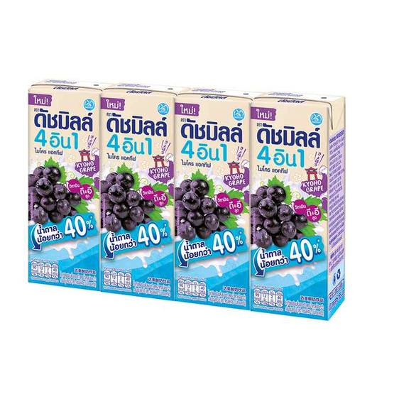 ดัชมิลล์ 4 อิน1 นมเปรี้ยว สูตรน้ำตาลน้อย กลิ่นองุ่นเคียวโฮ 165 มล. (ยกลัง 48 กล่อง ) ดัชมิลล์ 4 อิน1 นมเปรี้ยว สูตรน้ำตาลน้อย กลิ่นองุ่นเคียวโฮ 165 มล. (ยกลัง 48 กล่อง )