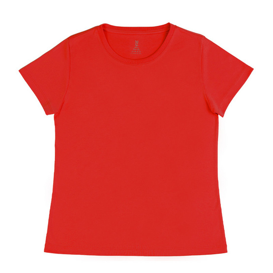 M2S Lifestyle เสื้อยืดคอกลมหญิง แดงเชอร์รี่