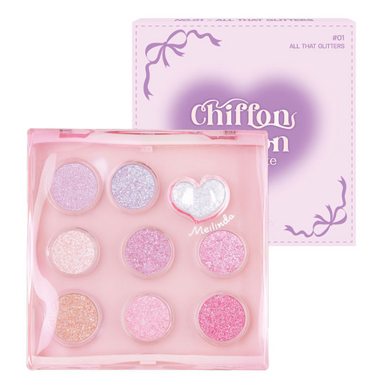 Meilinda พาเลทอายแชโดว์ Chiffon Ribbon Eyepalette 3.5 กรัม Meilinda พาเลทอายแชโดว์ Chiffon Ribbon Eyepalette 3.5 กรัม