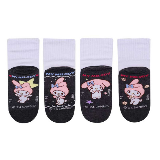 Happi by Carson ถุงเท้านักเรียน ทอลาย Melody แพ็ค 4