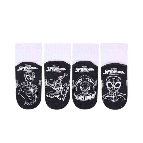 Happi by Carson ถุงเท้านักเรียนกันลื่น Spiderman แพ็ค 4