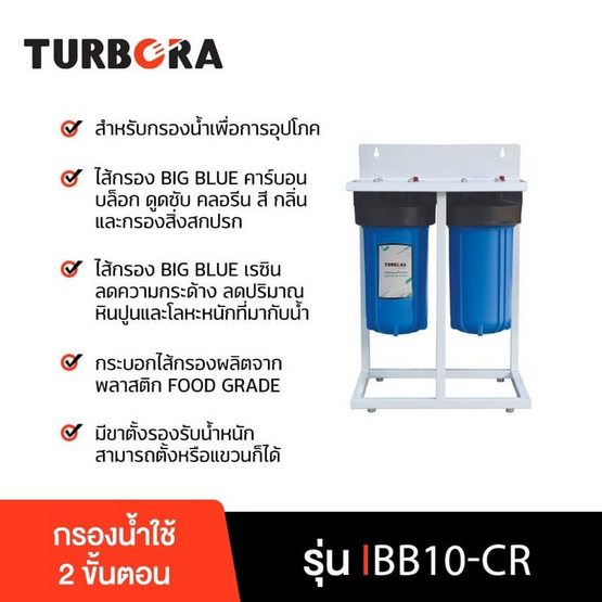 TURBORA เครื่องกรองน้ำใช้ รุ่น BB10-CR TURBORA เครื่องกรองน้ำใช้ รุ่น BB10-CR