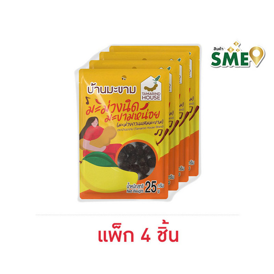 บ้านมะขาม มะม่วงนิดมะขามหน่อย 25 กรัม (แพ็ก 4 ชิ้น) บ้านมะขาม มะม่วงนิดมะขามหน่อย 25 กรัม (แพ็ก 4 ชิ้น)