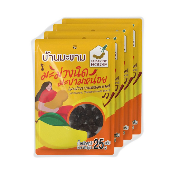บ้านมะขาม มะม่วงนิดมะขามหน่อย 25 กรัม (แพ็ก 4 ชิ้น) บ้านมะขาม มะม่วงนิดมะขามหน่อย 25 กรัม (แพ็ก 4 ชิ้น)