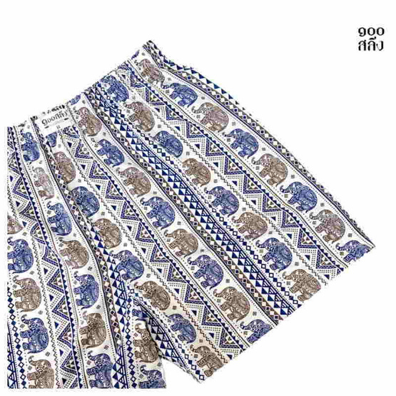 100 Salueng กางเกงบ๊อกเซอร์ (BOXER) ผ้ายืดนิ่ม ลายช้างไทย สีน้ำเงิน