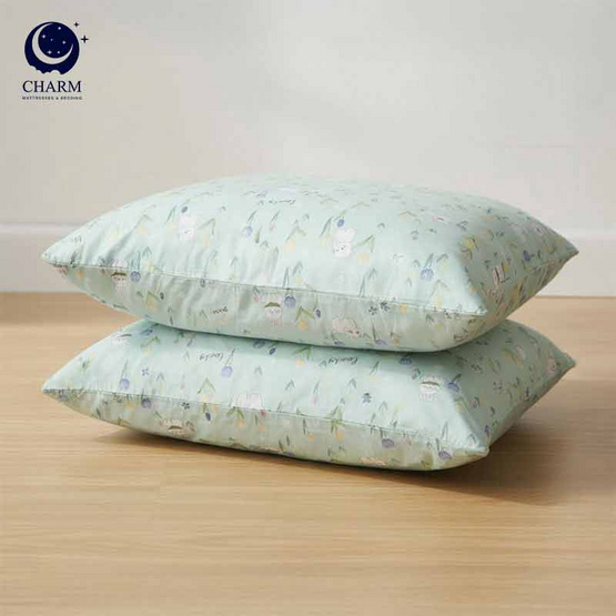 Charm หมอนหนุุนเเพ็คคู่ ลาย Mint Bun Charm หมอนหนุุนเเพ็คคู่ ลาย Mint Bun