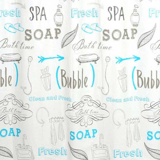 WSP ม่านห้องน้ำพลาสติก PEVAรุ่น Lightex SCP-18/8076 ขนาด 180x180 ซม. ลาย BUBBLE&BATH WSP ม่านห้องน้ำพลาสติก PEVAรุ่น Lightex SCP-18/8076 ขนาด 180x180 ซม. ลาย BUBBLE&BATH