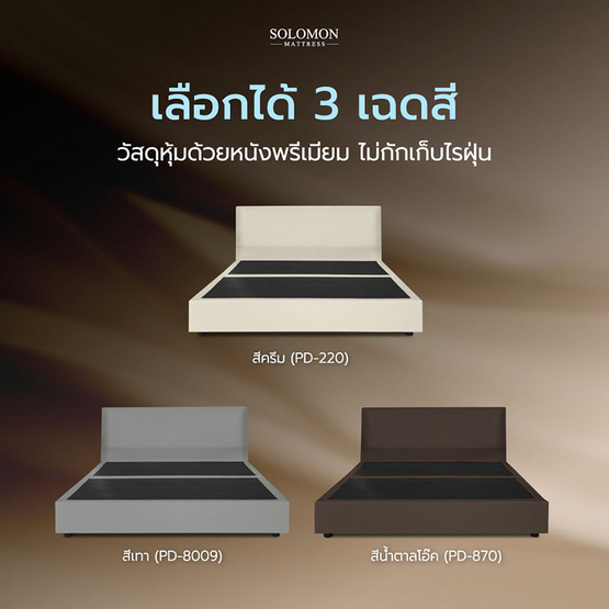 SOLOMON เตียงบล็อก รุ่น หัวเรียบ สีน้ำตาลโอ๊ค