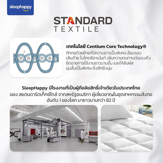 SleepHappy ท็อปเปอร์ไมโครไฟเบอร์โรงแรม 5 ดาว น้ำหนัก 1,650 กรัม