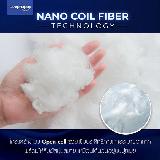 SleepHappy ท็อปเปอร์เส้นใยไมโครเจล รุ่น Cloudy Topper หนา 3 นิ้ว