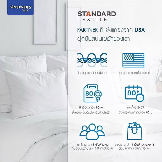 SleepHappy หมอนข้างโพลีเอสเตอร์ รุ่น Polyester Bolster ขนาด 1200 gsm SleepHappy หมอนข้างโพลีเอสเตอร์ รุ่น Polyester Bolster ขนาด 1200 gsm