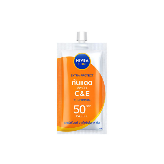 นีเวีย ซัน เอ็กซ์ตร้า โพรแทค ซี&อี ซัน เซรั่ม SPF50 PA++++ 7 มล. (แพ็ก6ซอง) นีเวีย ซัน เอ็กซ์ตร้า โพรแทค ซี&อี ซัน เซรั่ม SPF50 PA++++ 7 มล. (แพ็ก6ซอง)
