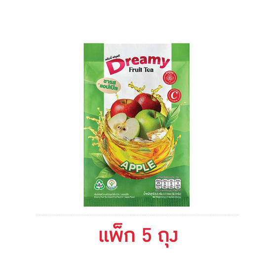 ดรีมมี่ฟรุตที ชาผลไม้สำเร็จรูป 3in1 รสแอปเปิ้ล 162.5 กรัม (32.5กรัม x 5ซอง/ถุง) (แพ็ก 5 ถุง) ดรีมมี่ฟรุตที ชาผลไม้สำเร็จรูป 3in1 รสแอปเปิ้ล 162.5 กรัม (32.5กรัม x 5ซอง/ถุง) (แพ็ก 5 ถุง)