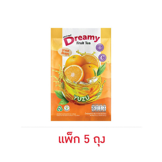 ดรีมมี่ฟรุตที ชาผลไม้สำเร็จรูป 3in1 รสส้มยูซุ 162.5 กรัม (32.5กรัม x 5ซอง/ถุง) (แพ็ก 5 ถุง) ดรีมมี่ฟรุตที ชาผลไม้สำเร็จรูป 3in1 รสส้มยูซุ 162.5 กรัม (32.5กรัม x 5ซอง/ถุง) (แพ็ก 5 ถุง)