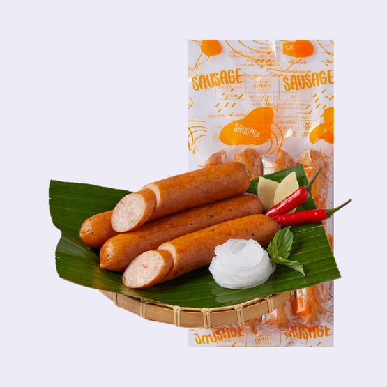ไส้กรอกวุ้นเส้นสไตล์อีสาน(ไส้กรอกหมูผสมไก่) (แพ็ก 4 ชิ้น) ไส้กรอกวุ้นเส้นสไตล์อีสาน(ไส้กรอกหมูผสมไก่) (แพ็ก 4 ชิ้น)