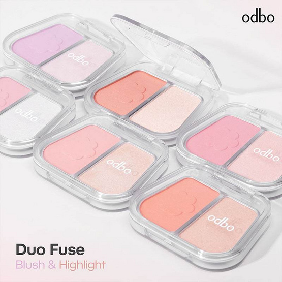 Odbo บลัชออนและไฮไลท์ Duo Fuse Blush & Highlight 3+3กรัม Odbo บลัชออนและไฮไลท์ Duo Fuse Blush & Highlight 3+3กรัม