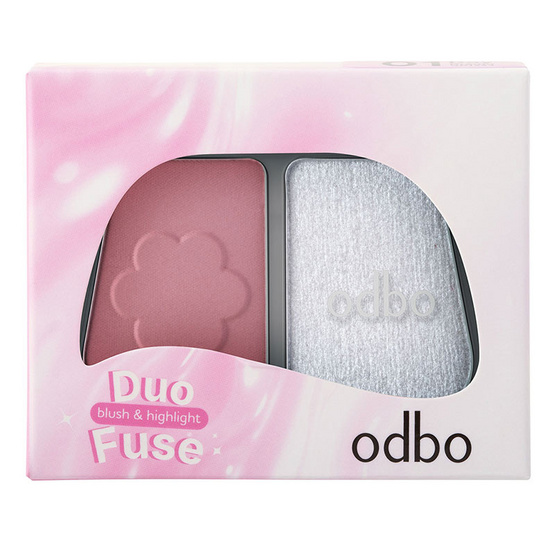 Odbo บลัชออนและไฮไลท์ Duo Fuse Blush & Highlight 3+3กรัม