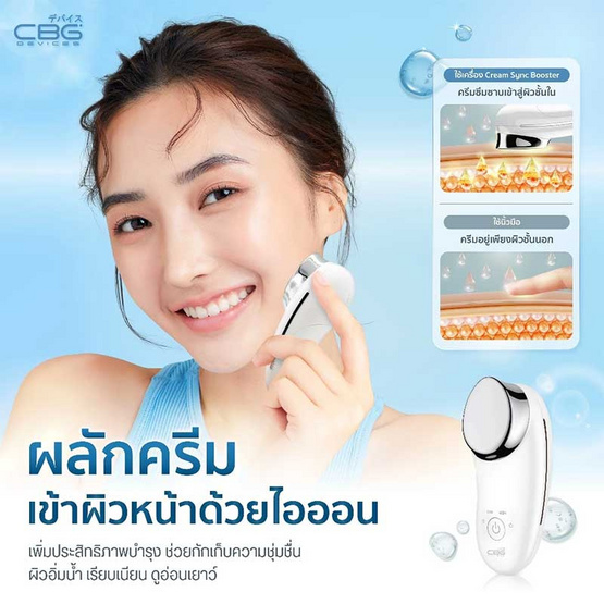 CBG Devices เครื่องนวดหน้าด้วยไอออน CreamSync Booster CBG Devices เครื่องนวดหน้าด้วยไอออน CreamSync Booster
