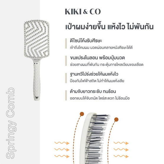 KIKI&CO หวีไนลอนเกรดพรีเมี่ยม Springy Comb