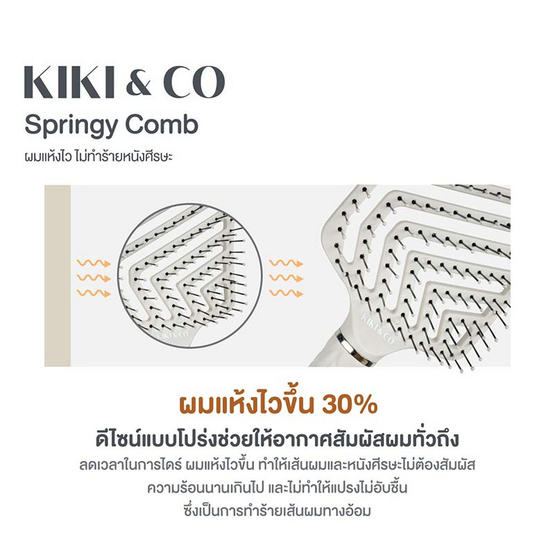 KIKI&CO หวีไนลอนเกรดพรีเมี่ยม Springy Comb