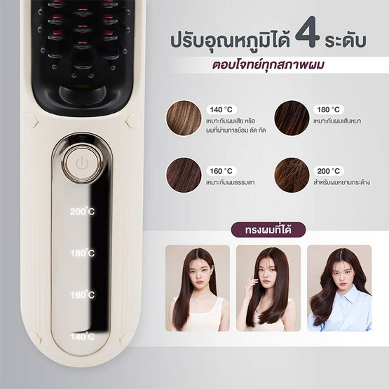 KIKI&CO เครื่องหวีผมไร้สาย Wireless Striaght รุ่นKK-847