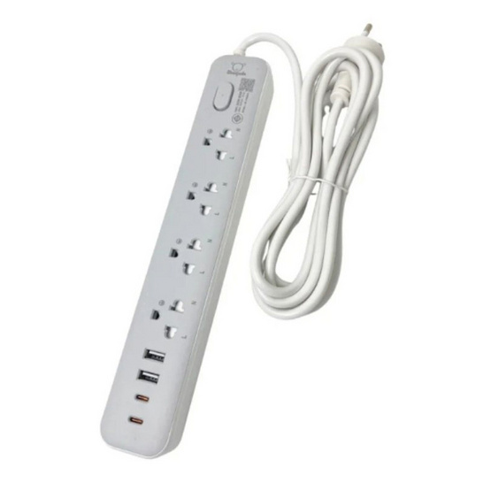 Sheepola ปลั๊กไฟ 4 ช่อง 1 สวิตซ์ 2 USB 2 TypeC สายยาว 3 เมตร รุ่น SP-PS03201
