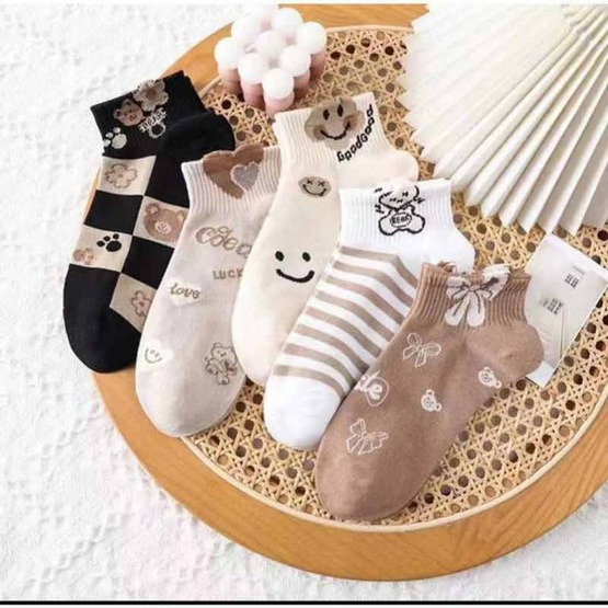 Fashion sock ถุงเท้าลายยิ้ม NO.B73 (5ลาย/10คู่) Fashion sock ถุงเท้าลายยิ้ม NO.B73 (5ลาย/10คู่)