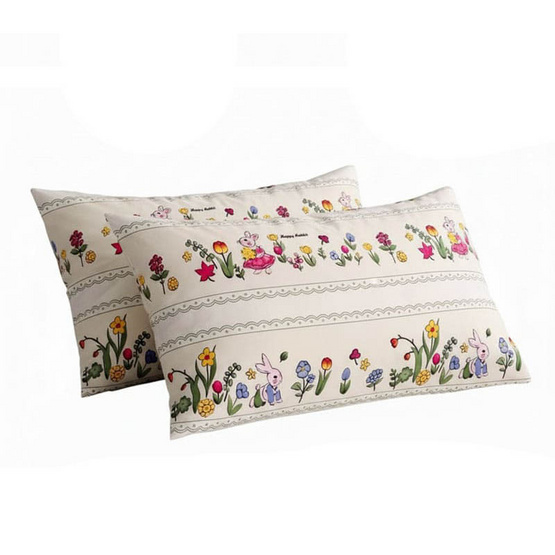 Charm หมอนหนุนเเพ็คคู่ ลาย Gargen Rabbit ขนาด 17 x 27 นิ้ว Charm หมอนหนุนเเพ็คคู่ ลาย Gargen Rabbit ขนาด 17 x 27 นิ้ว