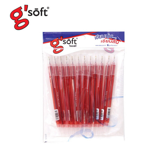 g'soft ปากกาลูกลื่นเจล TITUS 0.38 มม.หมึกแดง (แพ็ก 12 ด้าม) g'soft ปากกาลูกลื่นเจล TITUS 0.38 มม.หมึกแดง (แพ็ก 12 ด้าม)