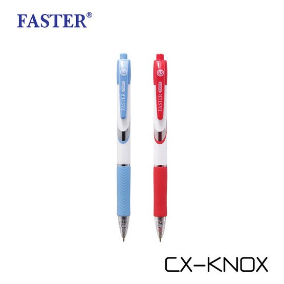 FASTER ปากกาลูกลื่น CX-KNOX 0.5 มม. หมึกน้ำเงิน (กล่อง 12 ด้าม) FASTER ปากกาลูกลื่น CX-KNOX 0.5 มม. หมึกน้ำเงิน (กล่อง 12 ด้าม)