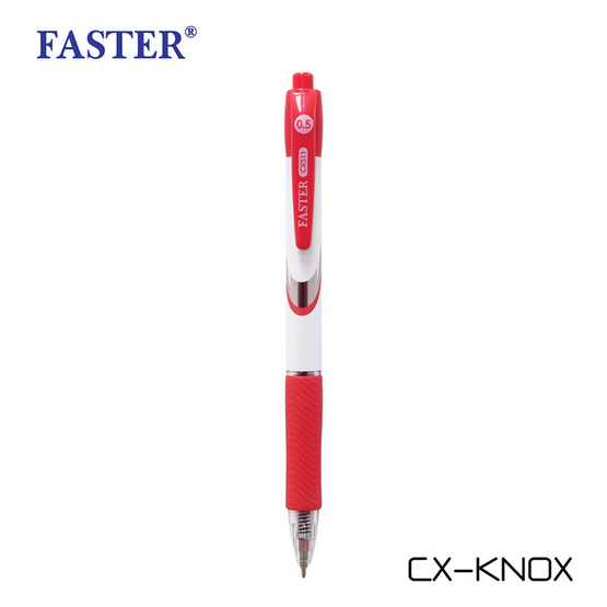 FASTER ปากกาลูกลื่น CX-KNOX 0.5 มม. หมึกแดง (กล่อง 12 ด้าม) FASTER ปากกาลูกลื่น CX-KNOX 0.5 มม. หมึกแดง (กล่อง 12 ด้าม)