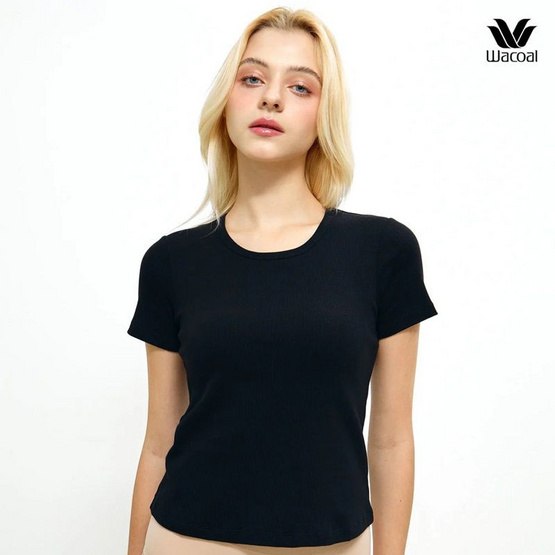 Wacoal เสื้อยืดเสริมบรา Bra Top รุ่น WH4A07 สีดำ