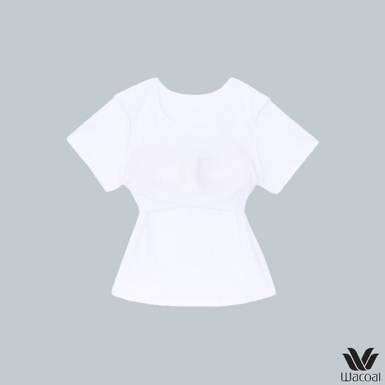 Wacoal เสื้อยืดเสริมบรา Bra Top รุ่น WH4A07 สีขาว