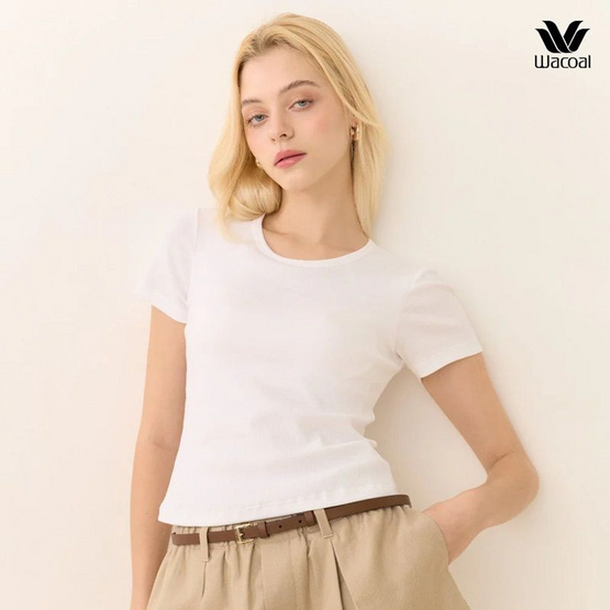 Wacoal เสื้อยืดเสริมบรา Bra Top รุ่น WH4A07 สีขาว
